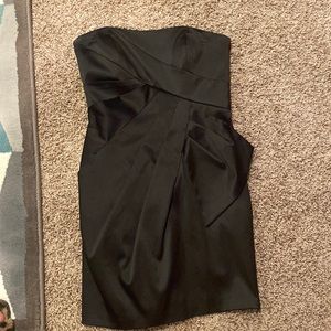Black satin cocktail dress/bridesmaid dress